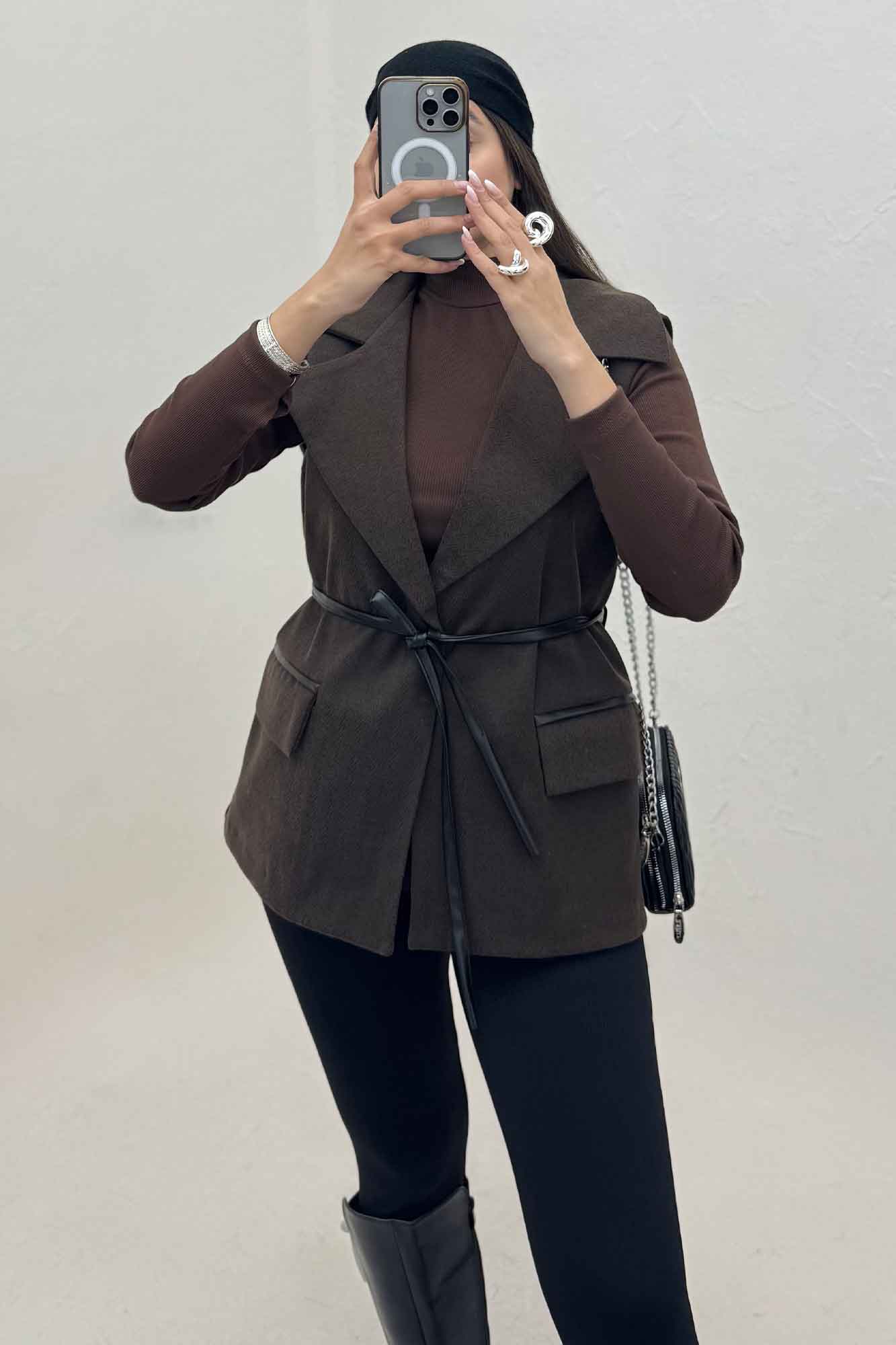 وست لامرجناقی آستردار تیکه چرم 