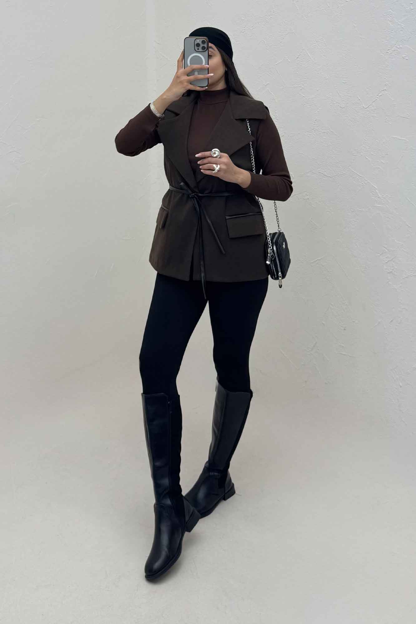 وست لامرجناقی آستردار تیکه چرم 