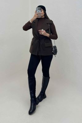 وست لامرجناقی آستردار تیکه چرم 