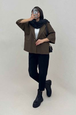 کت آستین سه رب فوتر دو دکمه