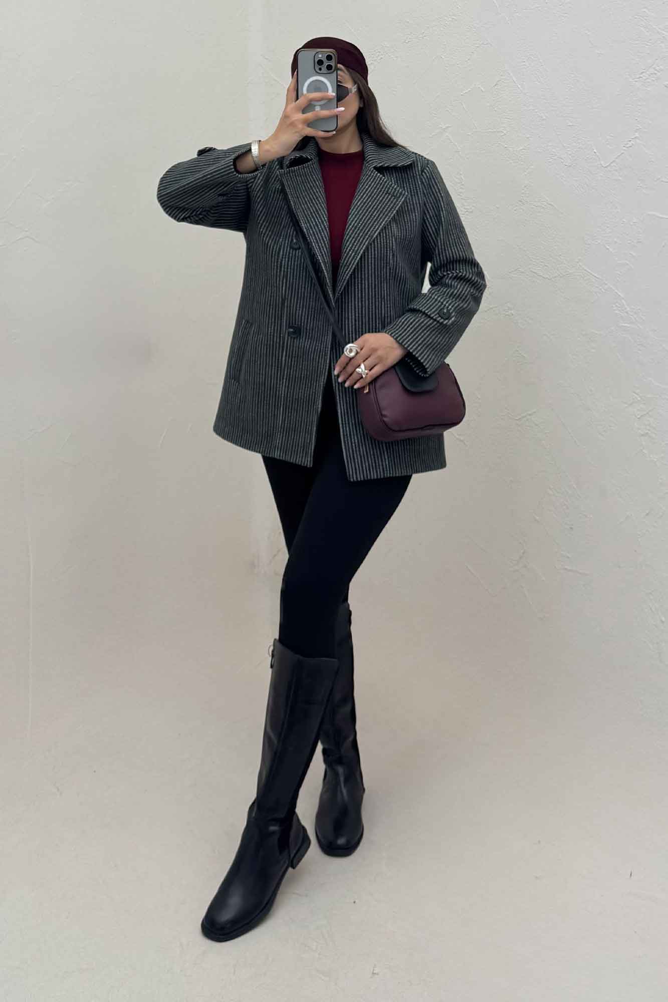 پالتو فوتر زنجیری آستردار یقه متحرک