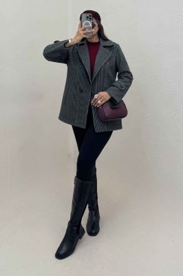 پالتو فوتر زنجیری آستردار یقه متحرک