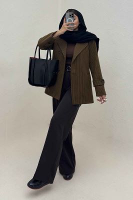 پالتو فوتر زنجیری آستردار یقه متحرک