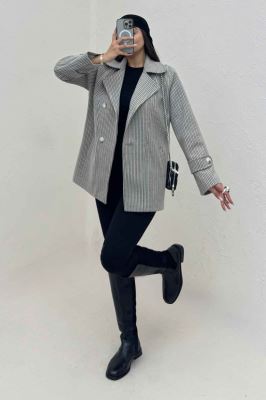 پالتو فوتر زنجیری آستردار یقه متحرک