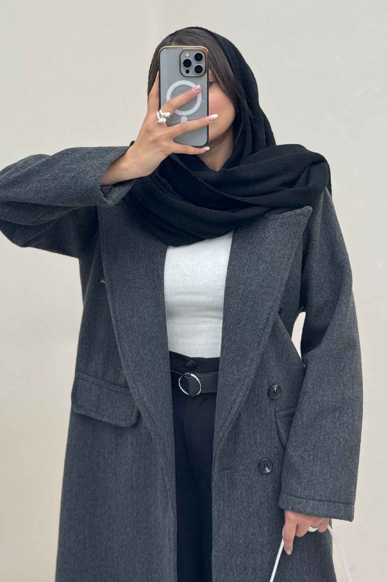 پالتو بلند موهر آستردار OXFORD