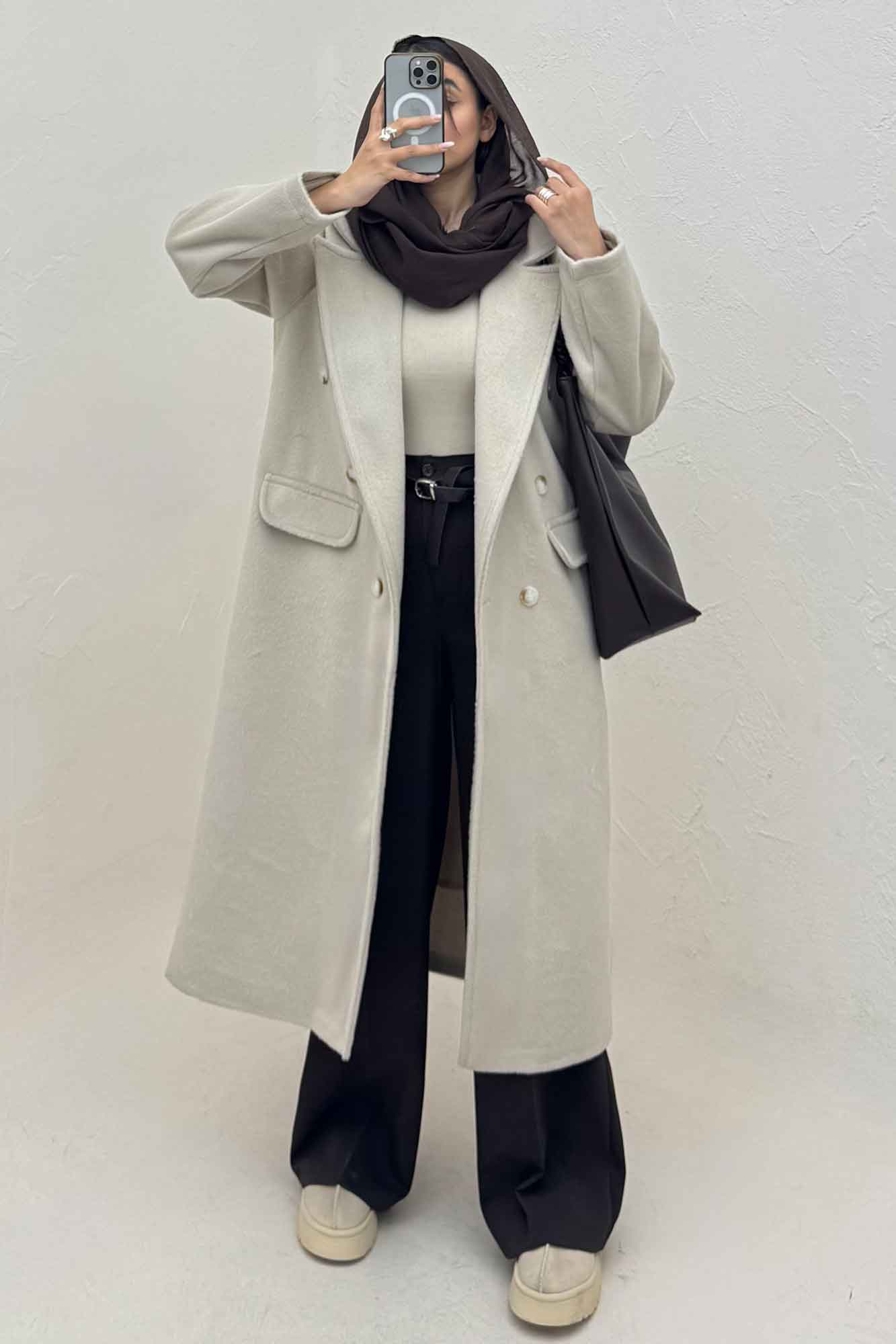 پالتو بلند موهر آستردار OXFORD