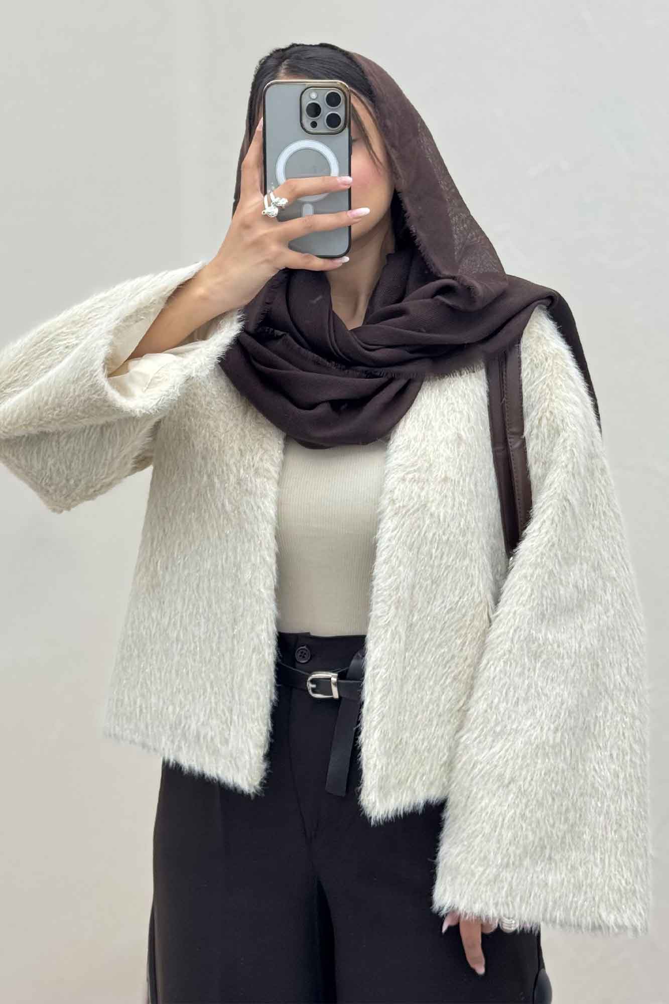 کت خز شاین دار آستردار