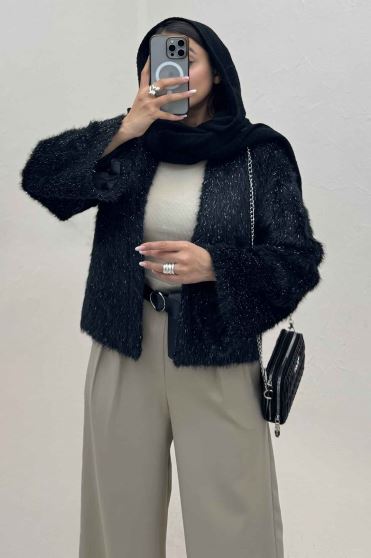 کت خز شاین دار آستردار