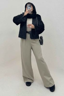 کت خز شاین دار آستردار