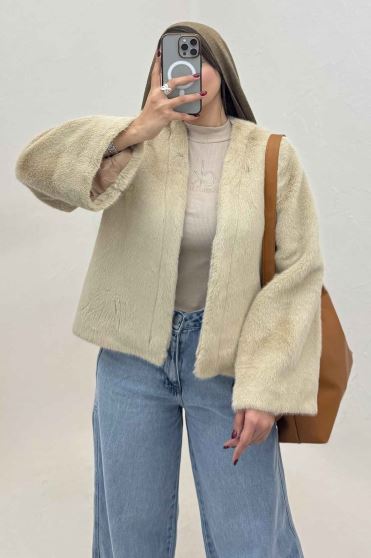 کت پوست آستردار مینیمال