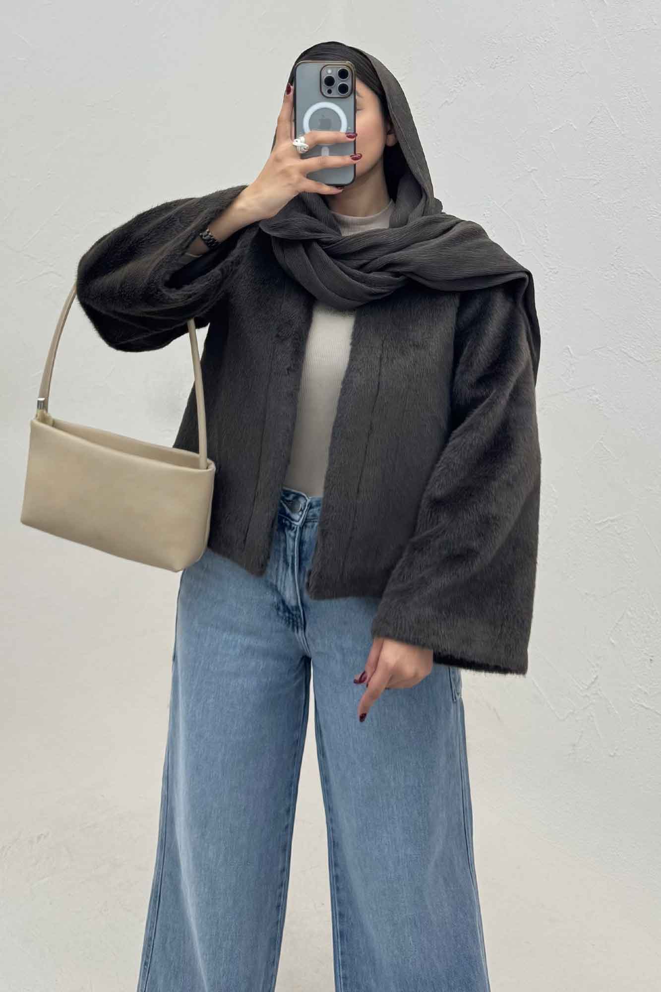 کت پوست آستردار مینیمال