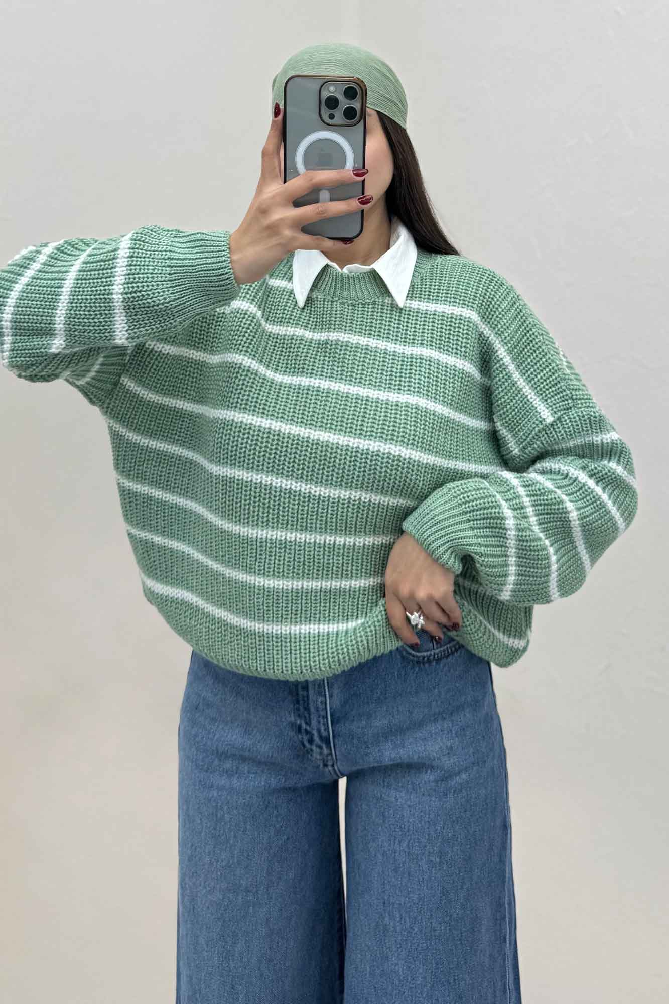 بلوز بافت راه راه کد 536