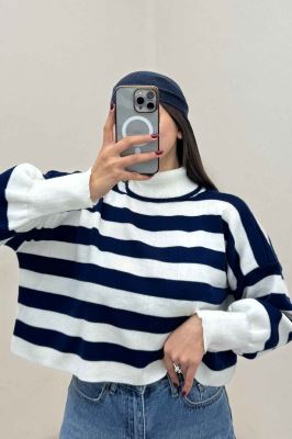 کراپ یقه اسکی آستین کشی