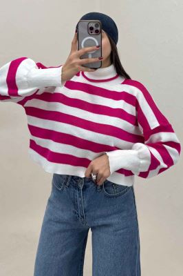 کراپ یقه اسکی آستین کشی