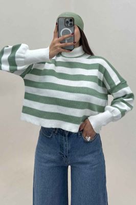 کراپ یقه اسکی آستین کشی