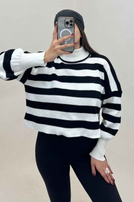 کراپ یقه اسکی آستین کشی