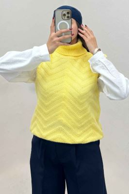 ژیله بافت یقه اسکی طرح زیگزاگ کد 1028