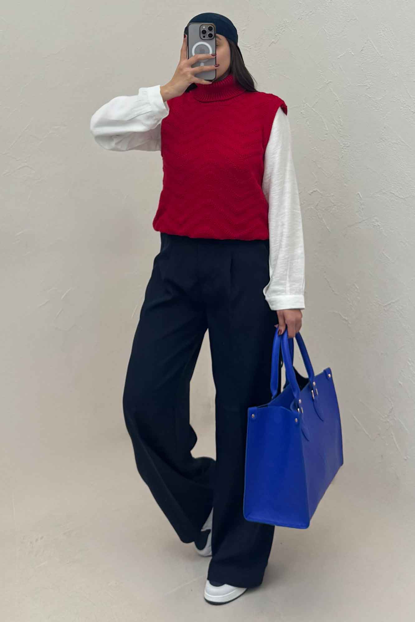 ژیله بافت یقه اسکی طرح زیگزاگ کد 1028