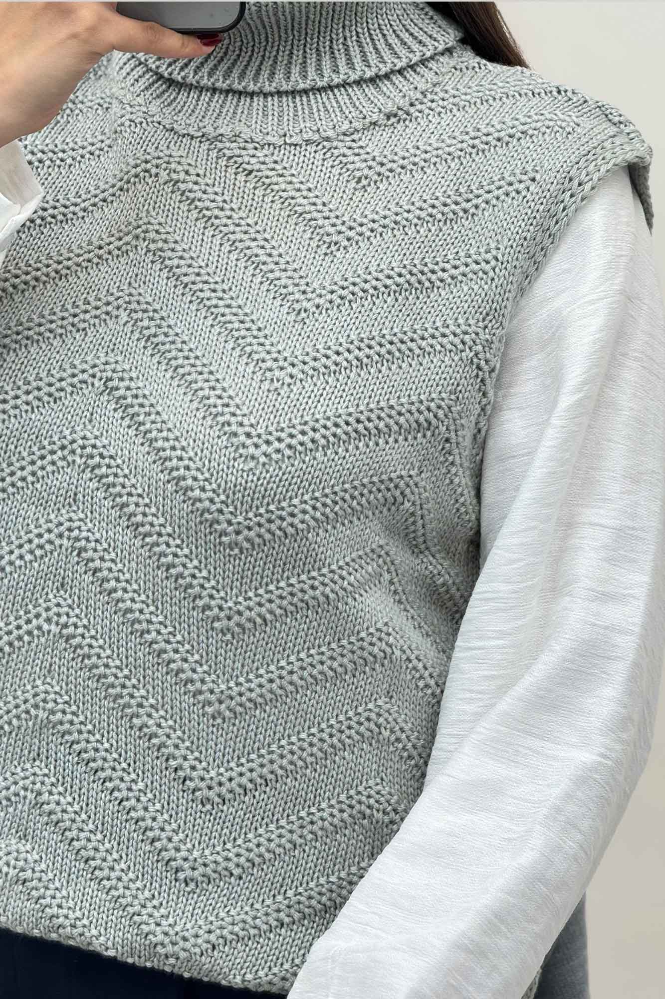 ژیله بافت یقه اسکی طرح زیگزاگ کد 1028