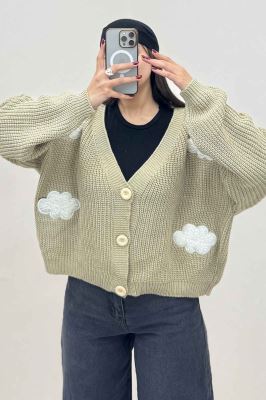 ژاکت دکمه دار بافت ابری