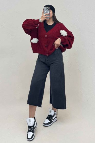 ژاکت دکمه دار بافت ابری