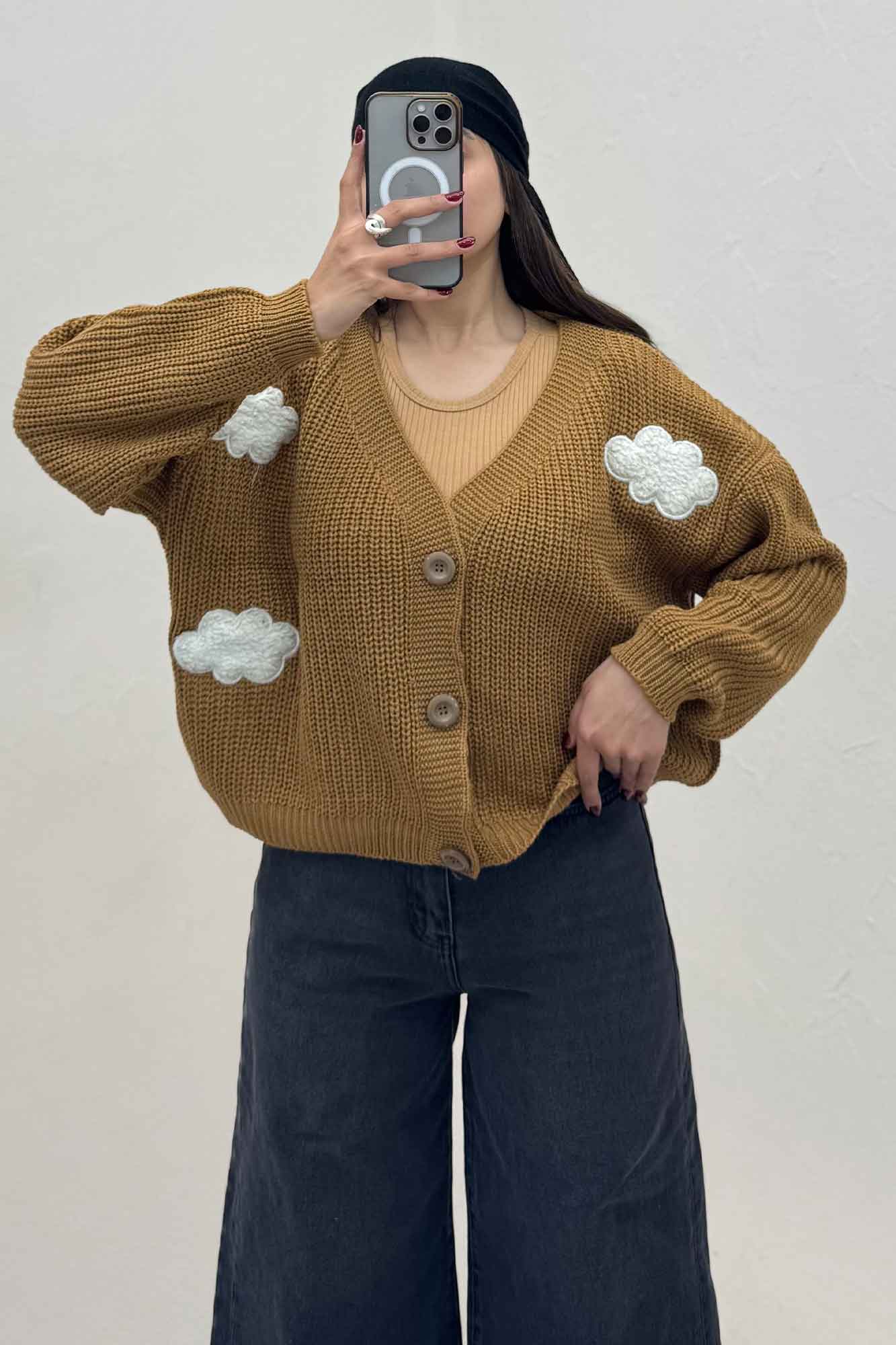 ژاکت دکمه دار بافت ابری