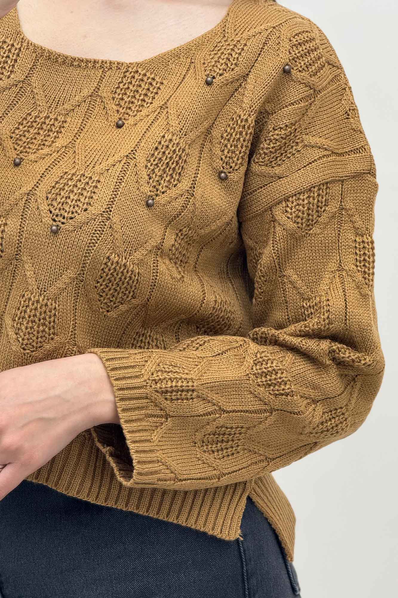 بلوز بافت طرح دار منجقی کد 168