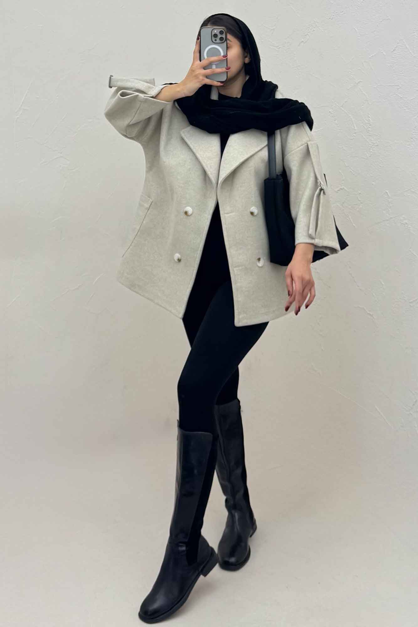 کت یقه پهن فوتر آستین سگک دار EXPORT