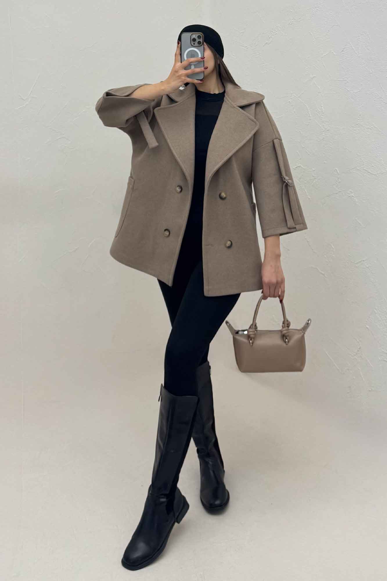 کت یقه پهن فوتر آستین سگک دار EXPORT