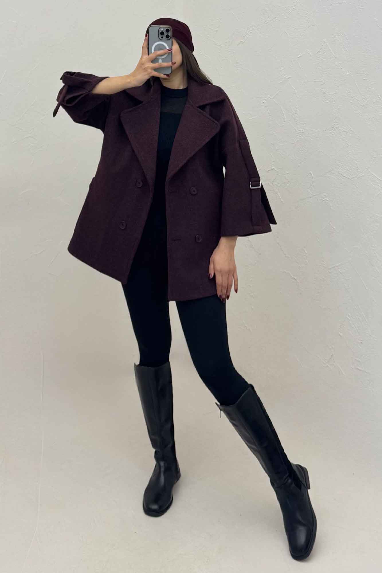 کت یقه پهن فوتر آستین سگک دار EXPORT