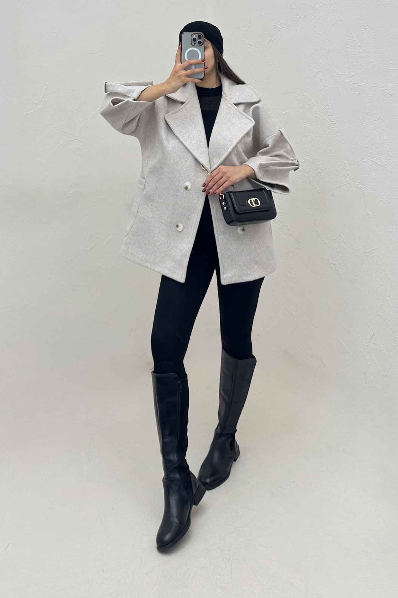 کت یقه پهن فوتر آستین سگک دار EXPORT