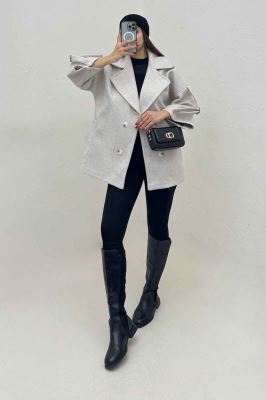 کت یقه پهن فوتر آستین سگک دار EXPORT