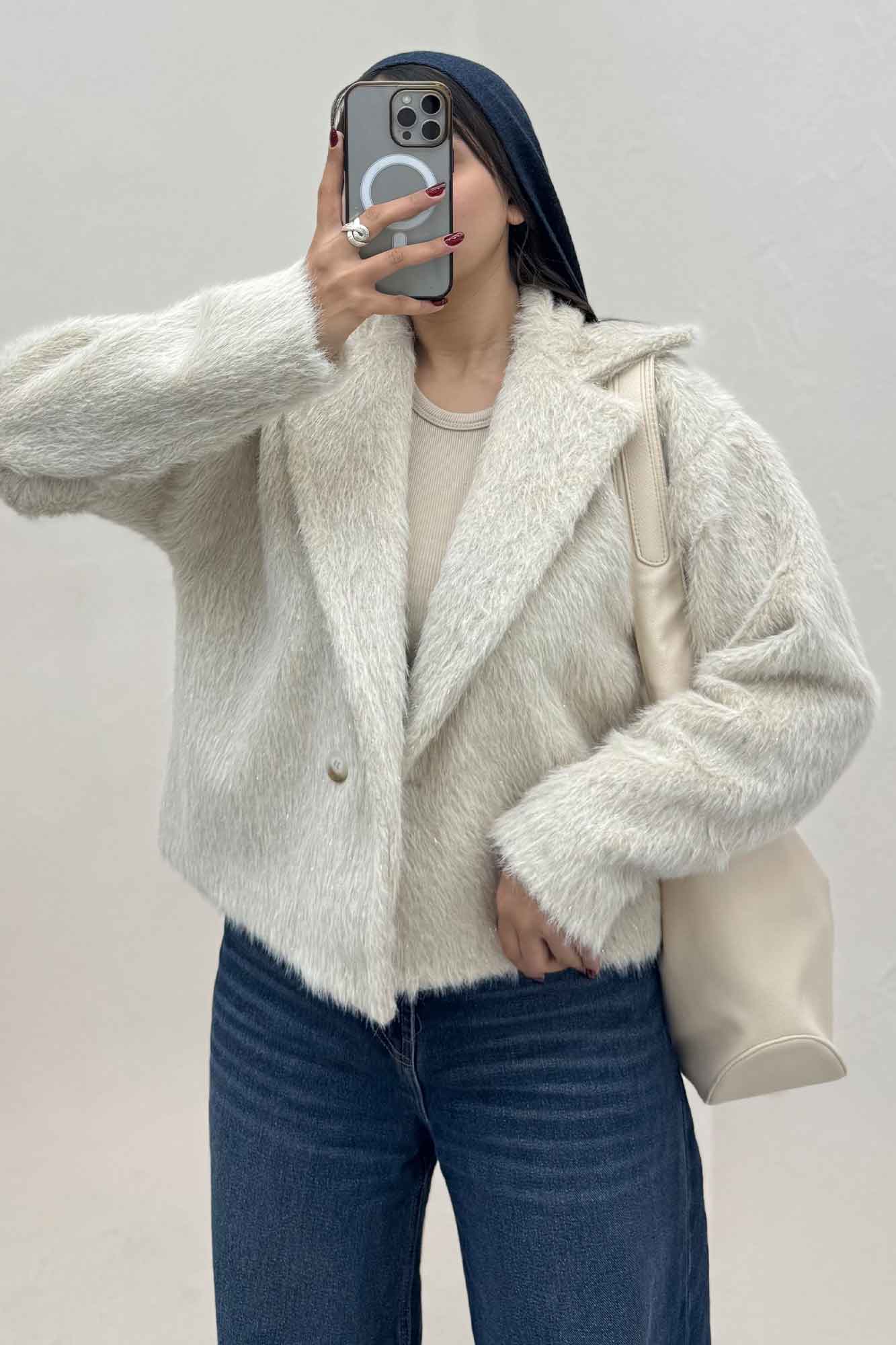 کت خر شاین دار تک دکمه با آستر