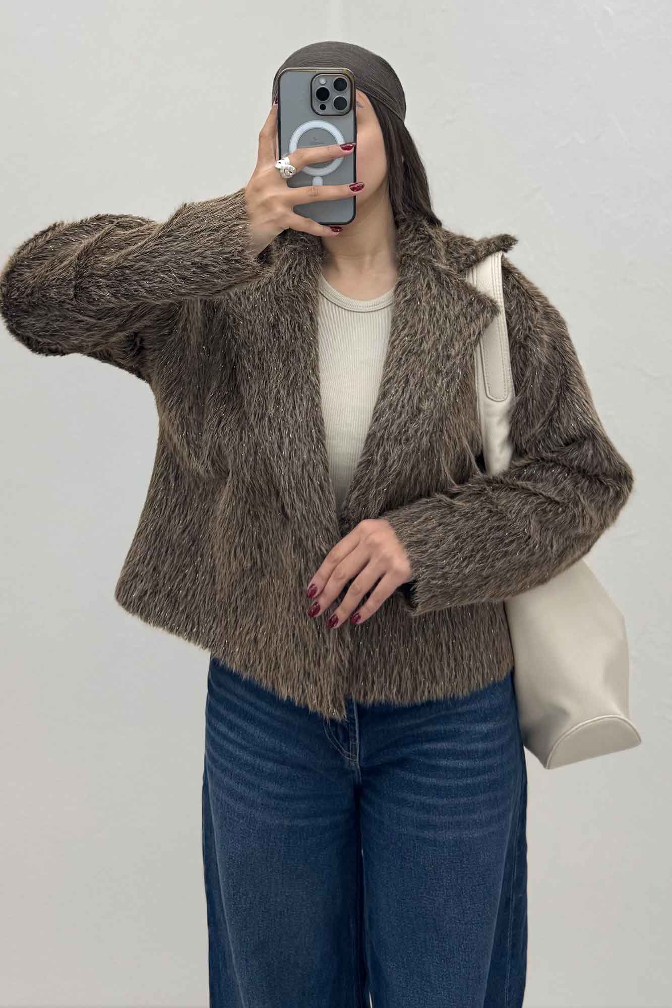 کت خر شاین دار تک دکمه با آستر