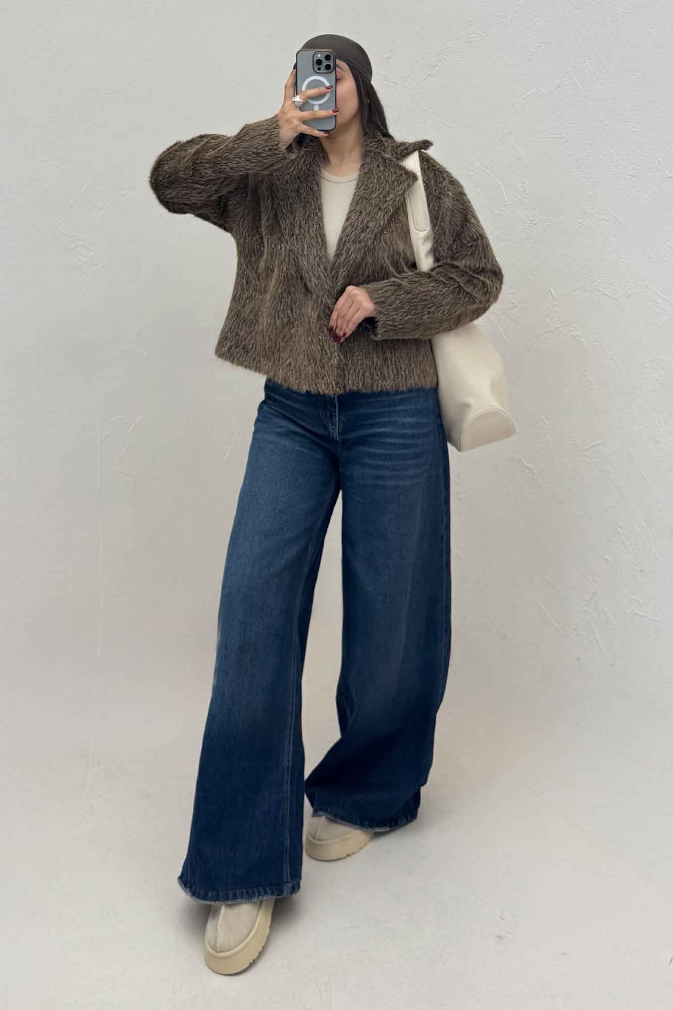 کت خر شاین دار تک دکمه با آستر