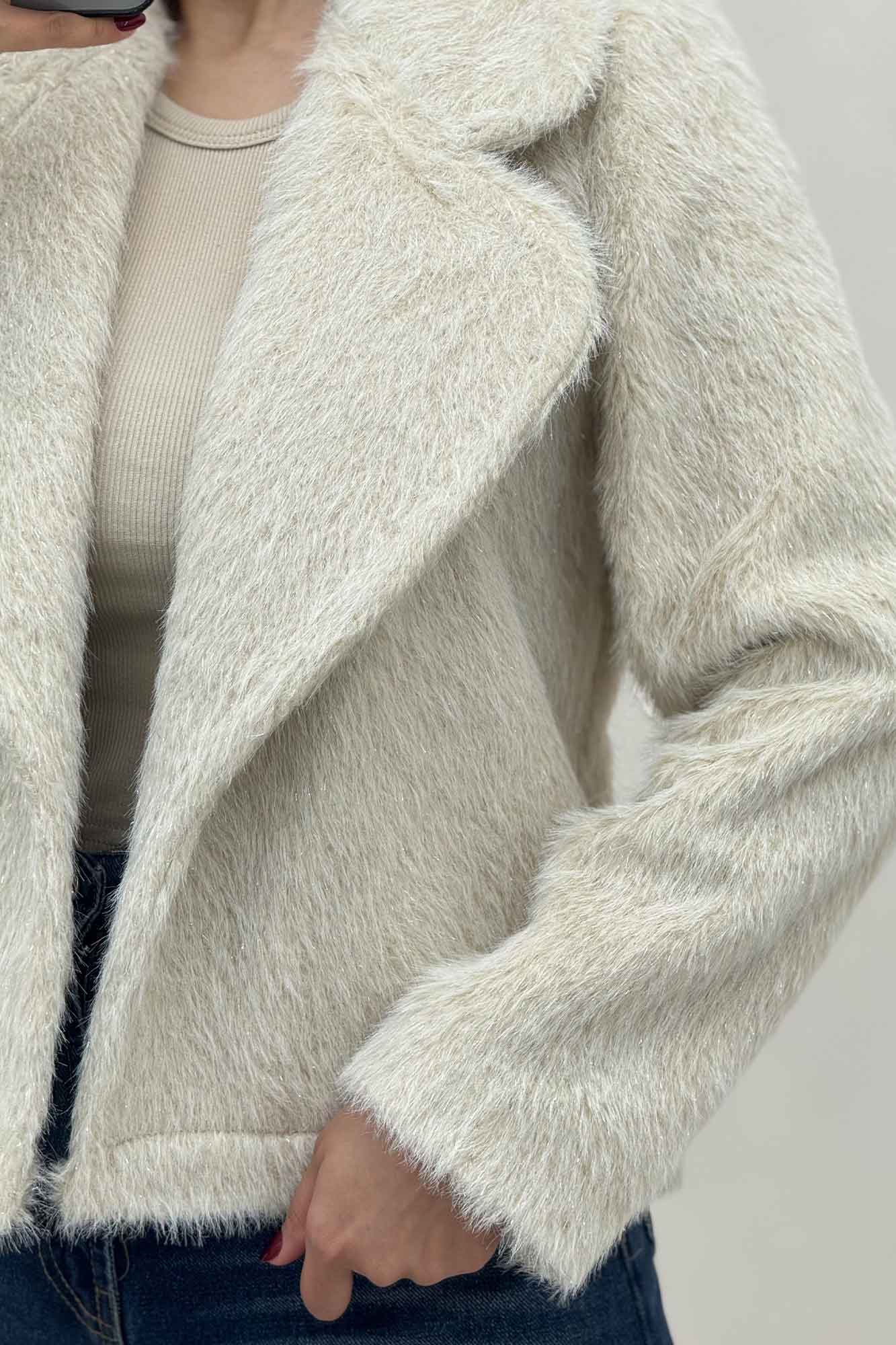 کت خز شاین آستردار یقه انگلیسی