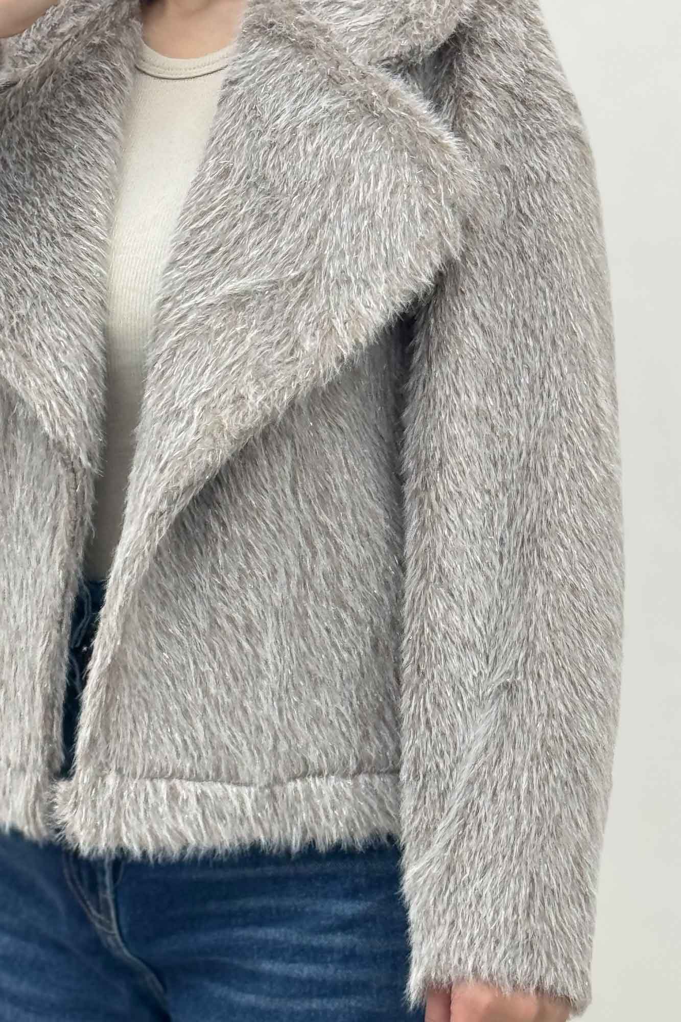 کت خز شاین آستردار یقه انگلیسی