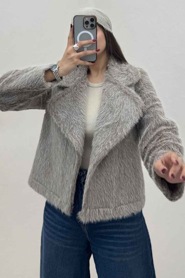 کت خز شاین آستردار یقه انگلیسی