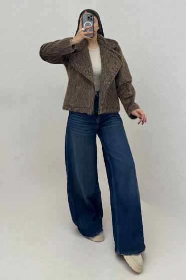 کت خز شاین آستردار یقه انگلیسی