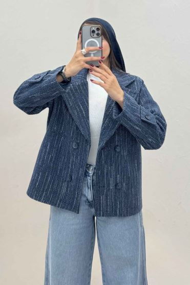 کت فوتر خط چین آستردار چهار دکمه