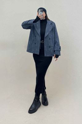 کت فوتر خط چین آستردار چهار دکمه