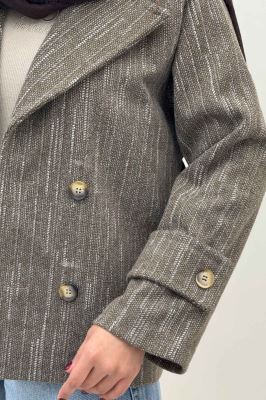 کت فوتر خط چین آستردار چهار دکمه