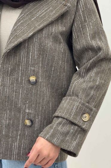 کت فوتر خط چین آستردار چهار دکمه