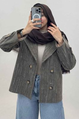 کت فوتر خط چین آستردار چهار دکمه