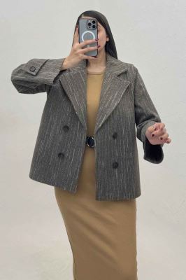 کت فوتر خط چین آستردار چهار دکمه