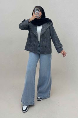 کت فوتر خط چین آستردار چهار دکمه