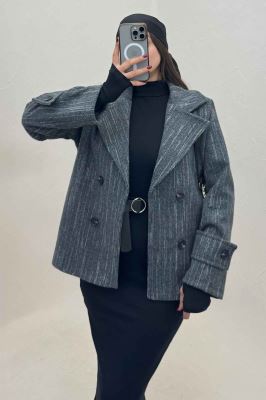 کت فوتر خط چین آستردار چهار دکمه