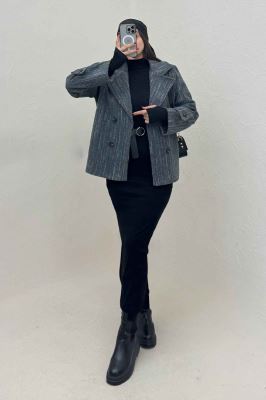 کت فوتر خط چین آستردار چهار دکمه