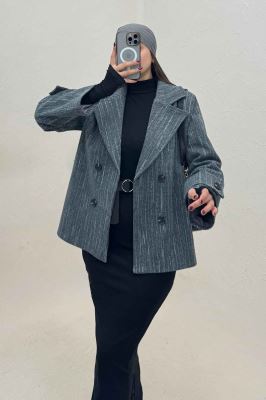 کت فوتر خط چین آستردار چهار دکمه