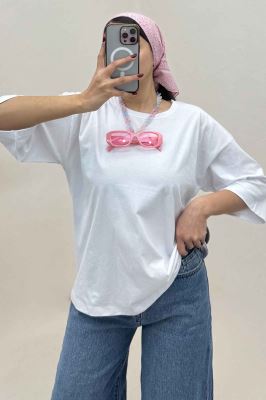 تیشرت ساده باکسی روبان کد 301